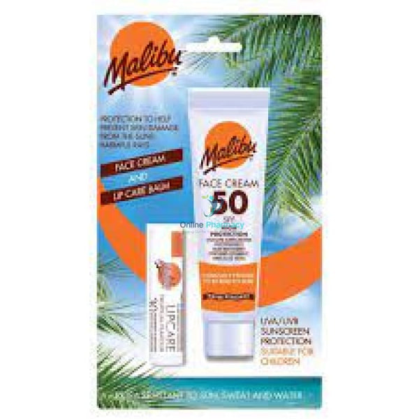 Malibu Duo Pack - Face Cream Spf50 And Lip Care Balm Spf30 Skin