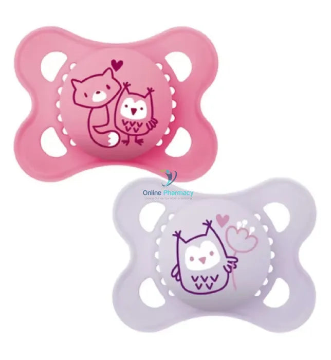 Mam Pure Original Dummies 2 - 6 Months - 2 Pack Pink Baby Soothers