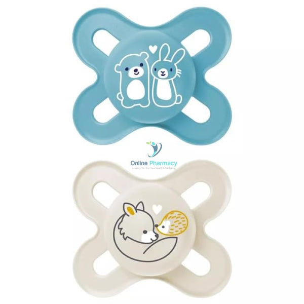 Mam Pure Start Twin Boys Soothers 0 - 2 Months - 2 Pack Baby