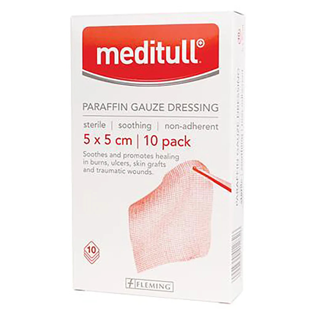 Meditull Paraffin Guaze Dressing - 10 Pack