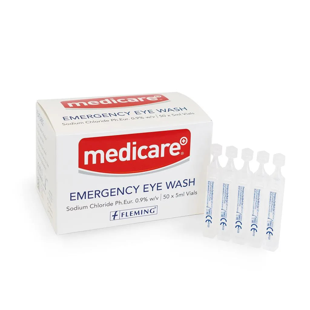 Medicare Emergency Eye Wash - 50 x 5ml / Single Pod of 5ml