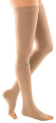 Medi Duomed Regular Class 2 Thigh Length Open Toe Compression Stockings With Silicone Topband - OnlinePharmacy