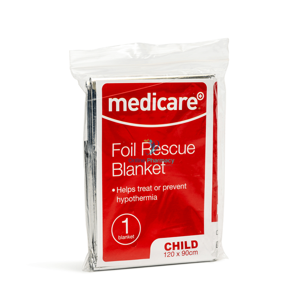 Medicare Foil Rescue Blanket - Child 120 X 90Cm - OnlinePharmacy