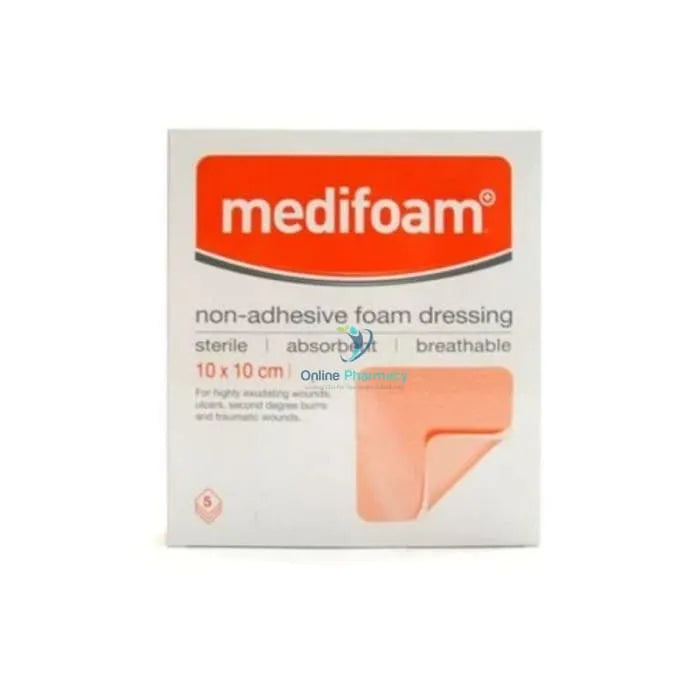 Medifoam Non Adhesive Foam Dressing 10cm x 10cm - 5 Pack
