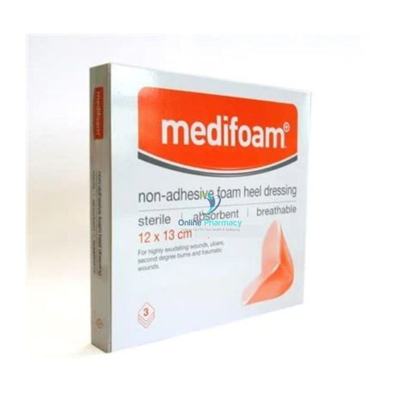 Medifoam Non Adhesive Foam Heel Dressing (Box of 3) 12cm x 13cm - OnlinePharmacy