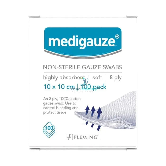 Medigauze Non-Sterile Gauze Swabs - 10cm x 10cm (100 Pack)
