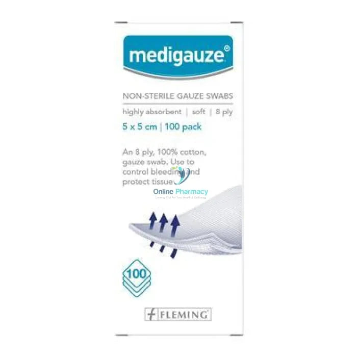 Medigauze Non-Sterile Gauze Swabs - 5cm x 5cm (100 Pack)