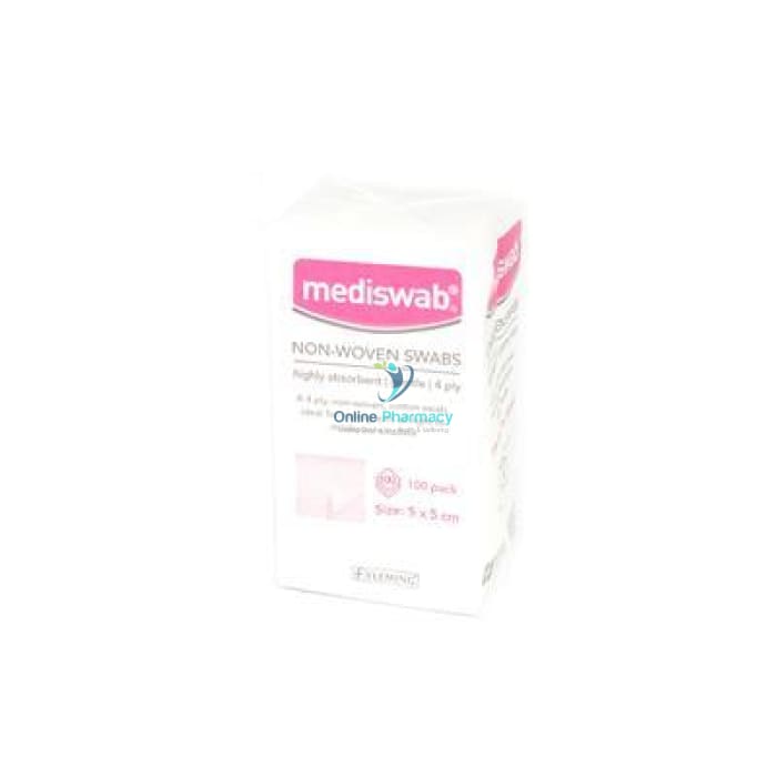 Mediswab Non-Sterile Non-Woven Swabs 5cm x 5cm 100'S - OnlinePharmacy