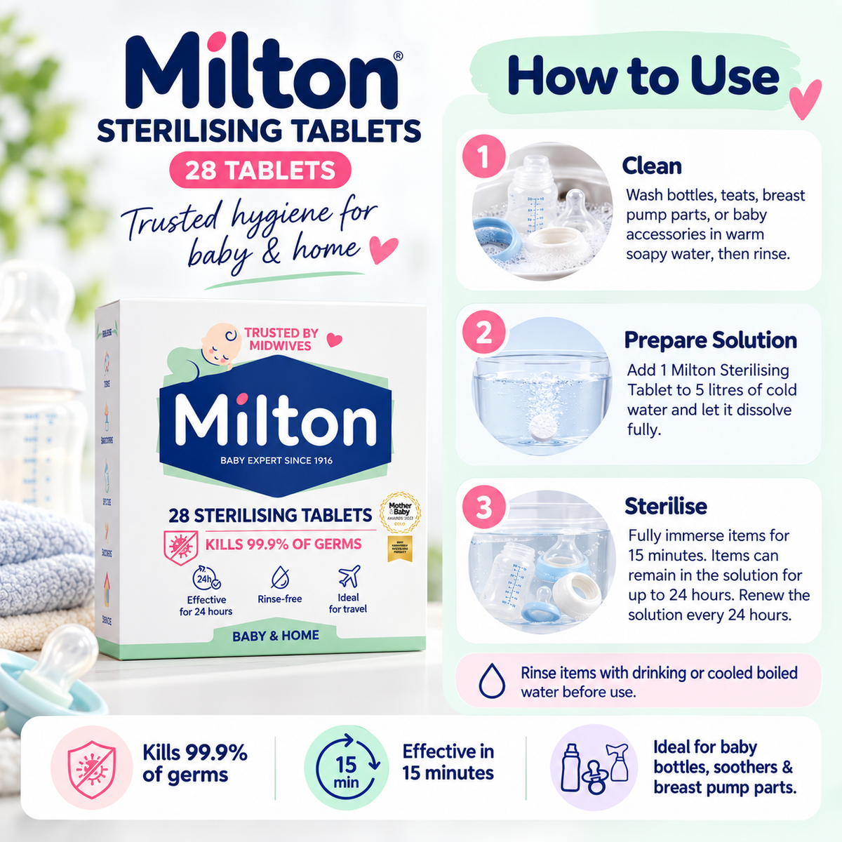 Milton Sterilising Tablets - 28 Tablets