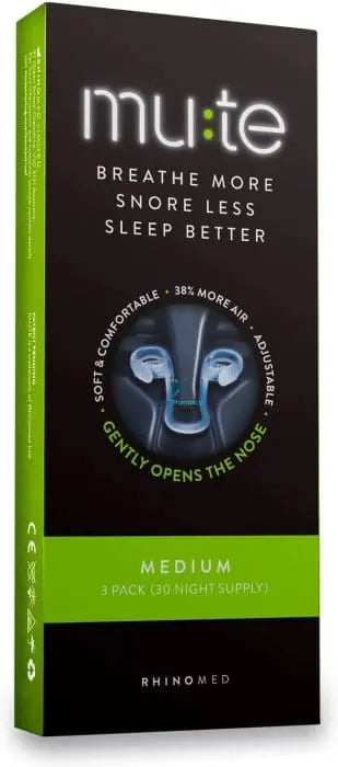 Mute Nasal Dilator For Better Breathing & Snoring Reduction - Medium (3 Pack)