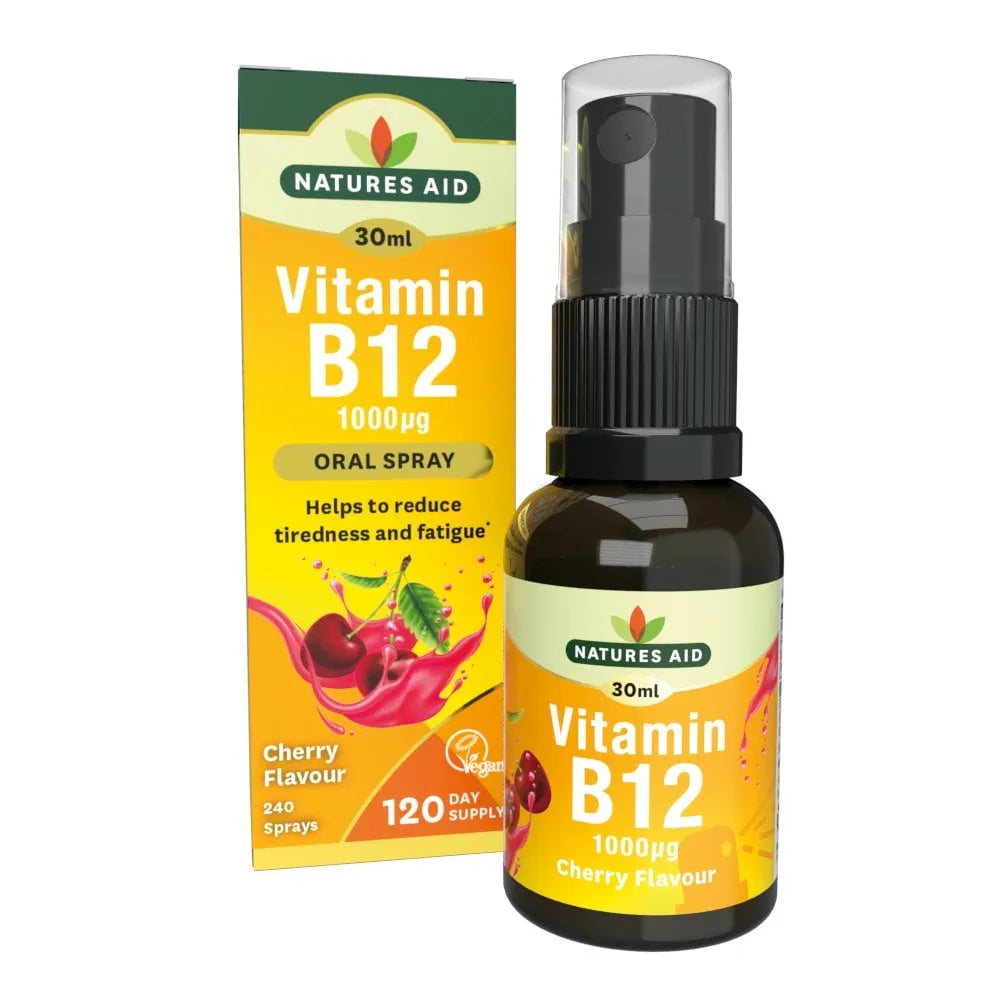 Natures Aid Cherry Vitamin B12 1000 IU Oral Spray - 30ml