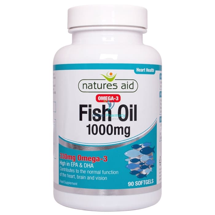 Natures Aid Fish Oil 1000mg Omega 3 - 90 Pack - OnlinePharmacy