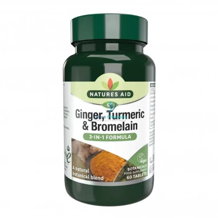 Natures Aid Ginger, Turmeric & Bromelain - 60 Pack