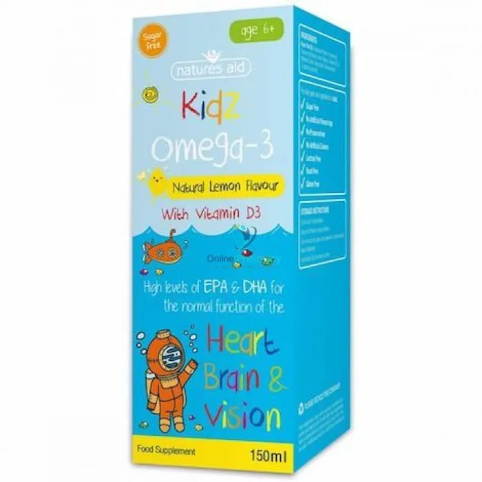 Natures Aid Kidz Omega-3 Natural Lemon - 150ml - OnlinePharmacy