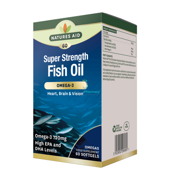 Natures Aid Super Strength Omega 3 - 60 Pack - OnlinePharmacy