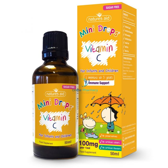 Natures Aid Vitamin C 100mg Mini Drops For Infants - 50ml - OnlinePharmacy