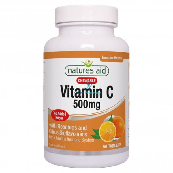Natures Aid Vitamin C 500mg Sugar Free Chewable - 50 Pack - OnlinePharmacy