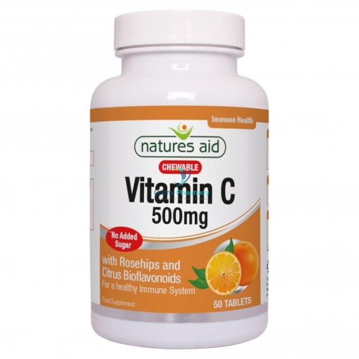 Natures Aid Vitamin C 500mg Sugar Free Chewable - 50 Pack - OnlinePharmacy