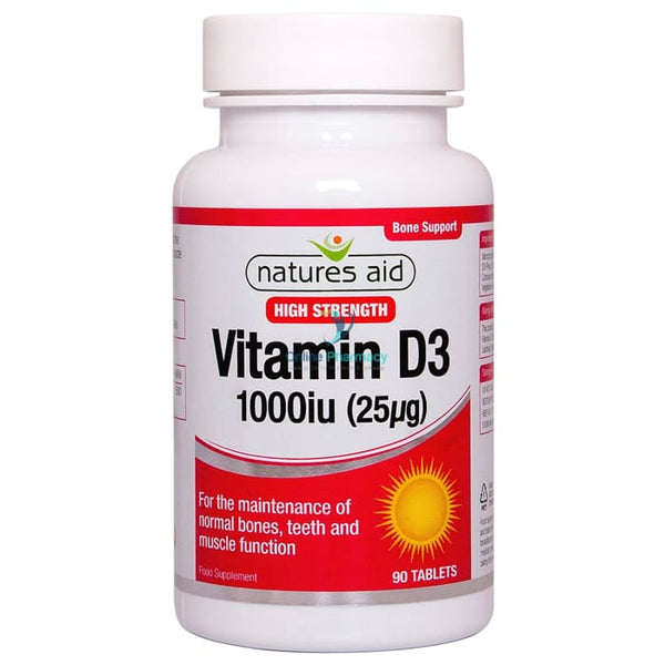 Natures Aid Vitamin D3 1000iu - 90 Pack - OnlinePharmacy