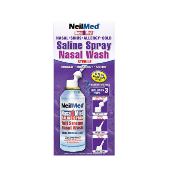 NeilMed Nasamist Saline Spray Nasal Wash - 177ml