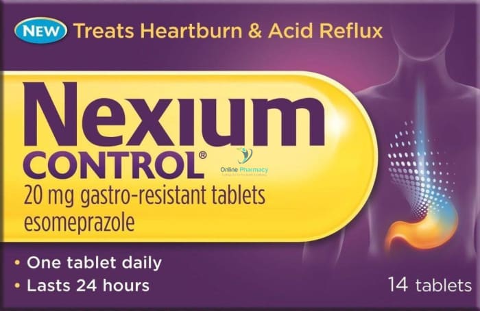 Nexium Control Esomeprazole 20mg Tablets - 7 / 14 / 28 Pack - OnlinePharmacy