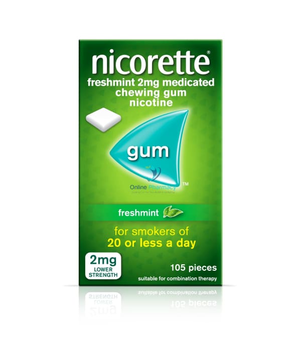 Nicorette Freshmint 2mg Gum - 30 or 105 Pack - OnlinePharmacy