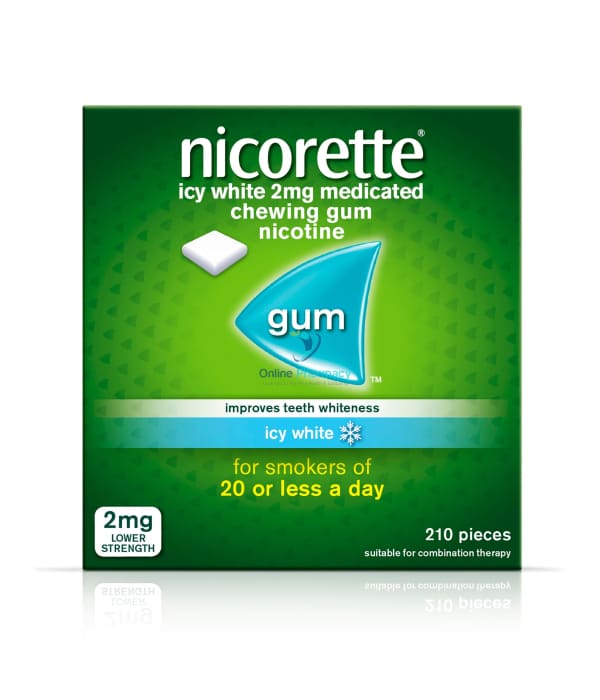 Nicorette Icy White Gum 2Mg - 30/210 Pack 210 Nicotine