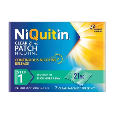 NiQuitin Clear 21mg Nicotine Patches Step 1 - 7/14 Pack