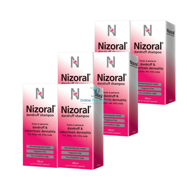 Nizoral Ketoconazole Seborrhoeic Dermatitis & Dandruff Shampoo - 100Ml / 6 Months Supply