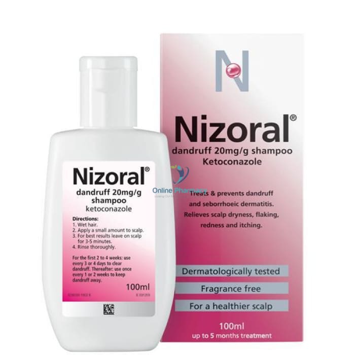 Nizoral Ketoconazole Seborrhoeic Dermatitis & Dandruff Shampoo - 100ml - OnlinePharmacy