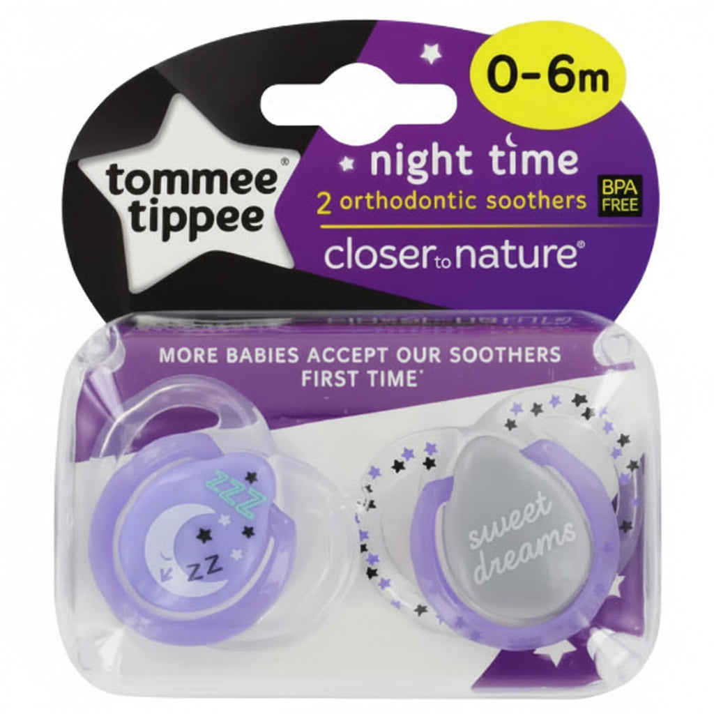 Tommee Tippee Night Time Soother ( 0-6m ) - 2pk