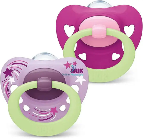 Nuk Signature Night Twin Pack Soother 0 - 6 Months Baby Soothers