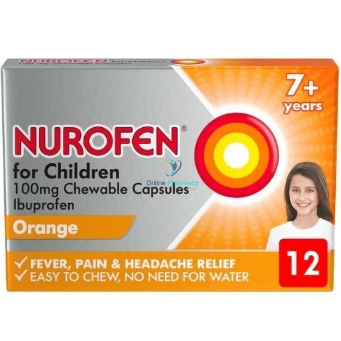 Nurofen for Children 100mg Chewable Capsules - 12 Pack - OnlinePharmacy