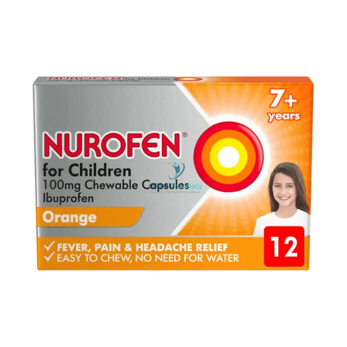 Nurofen for Children 100mg Chewable Capsules - 12 Pack