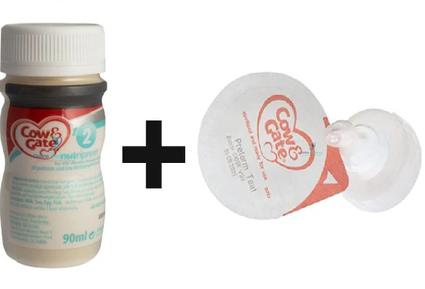 Cow & Gate Nutriprem 2 24x90ml + Cow & Gate RTF Preterm Teats (24 Teats)