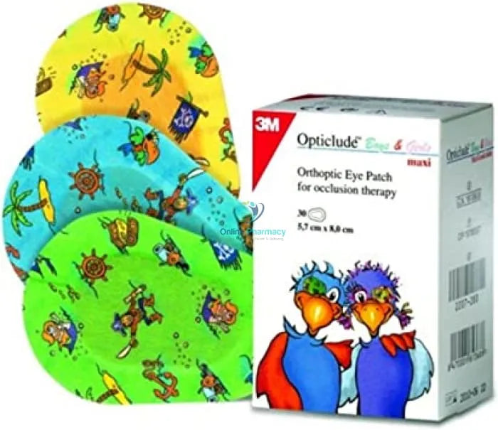Opticlude Boys and Girls Self Adhesive Eye Patch Maxi - 30 Pack