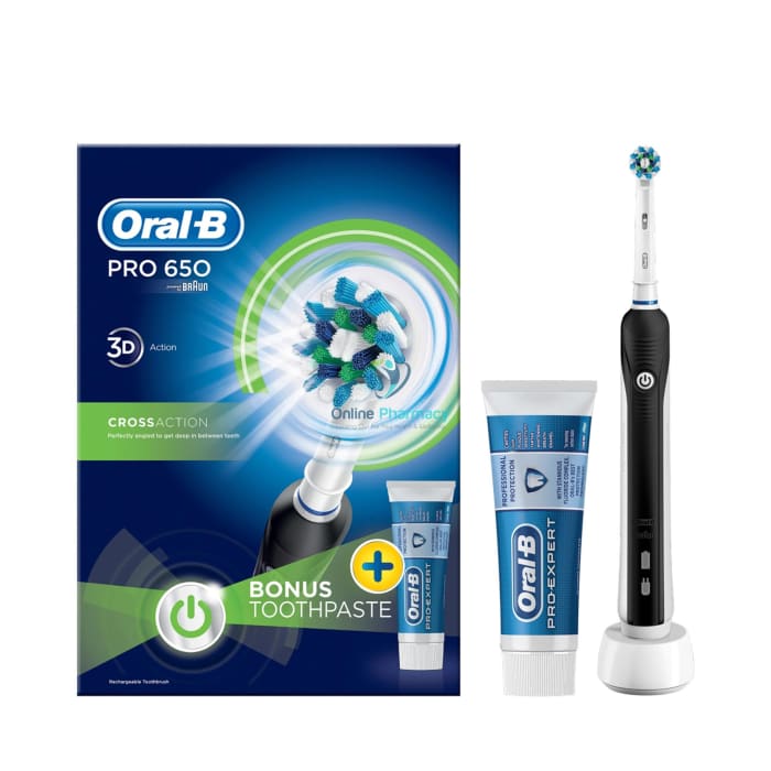 Oral B Pro 650 Cross Action Green Toothbrush - OnlinePharmacy