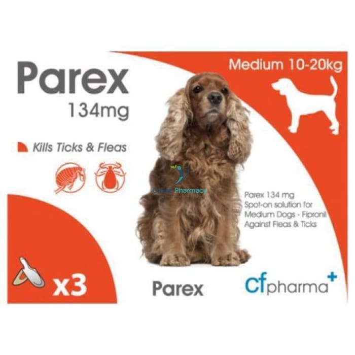 Parex Spot-on Solution for Medium Dogs (10-20kg) - Treat Fleas and Ticks - OnlinePharmacy