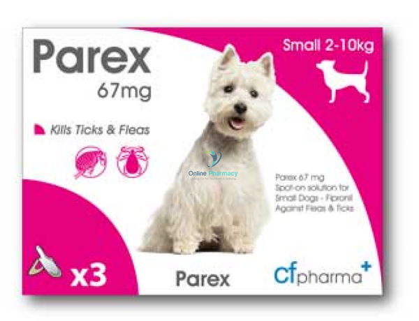Parex Spot-on Solution for Small Dogs (2-10kg) - Treat Fleas and Ticks - OnlinePharmacy