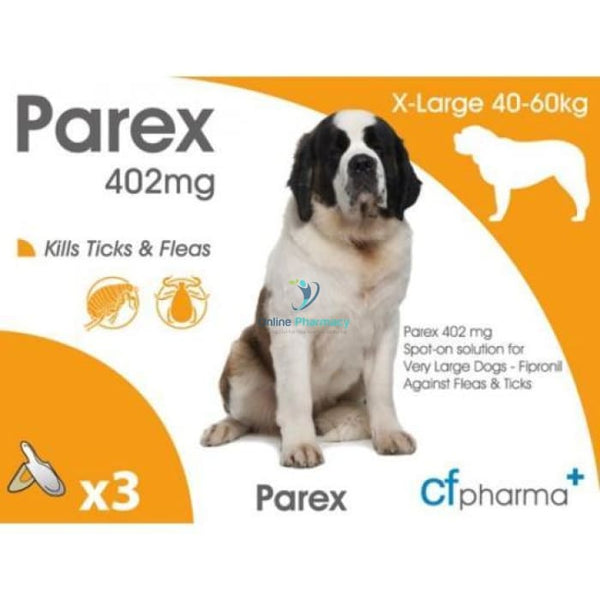 Parex Spot-on Solution for X-Large Dogs (40-60kg) - Treat Fleas and Ticks - OnlinePharmacy