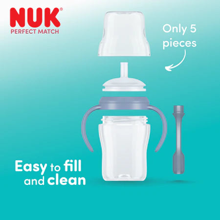 Nuk Perfect Match Learner Bottle With Straw Blue Penguin (8 Months +) - 150ml