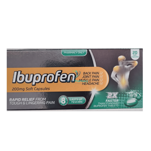 Pfizer Ibuprofen 200mg Soft Capsules - 20 Capsules