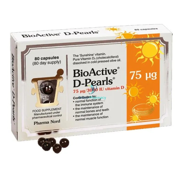 Pharma Nord BioActive D-Pearls 75mcg 3000iu Vitamin D - 80/240 Pack - OnlinePharmacy