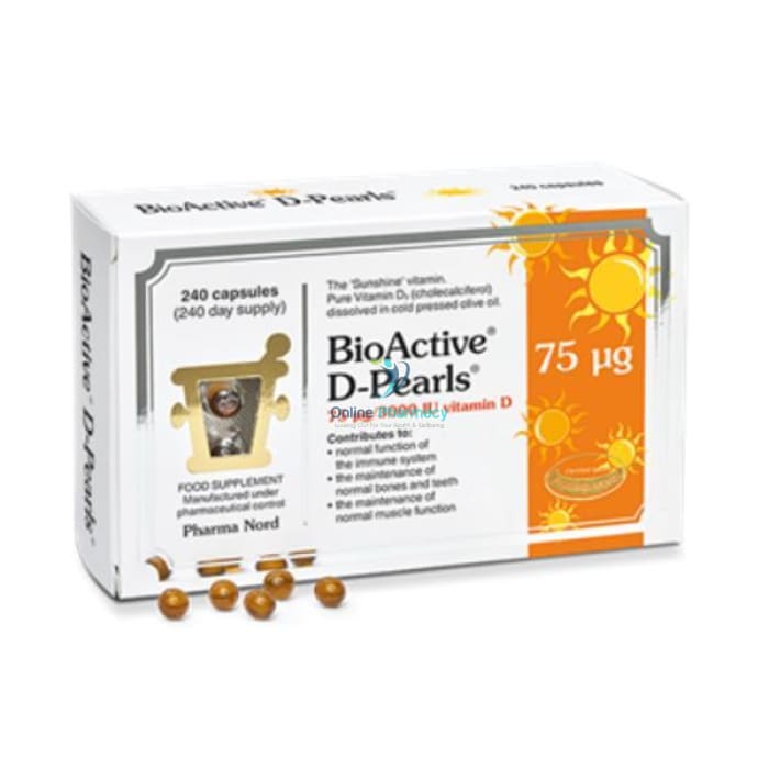 Pharma Nord BioActive D-Pearls 75mcg 3000iu Vitamin D - 80/240 Pack - OnlinePharmacy