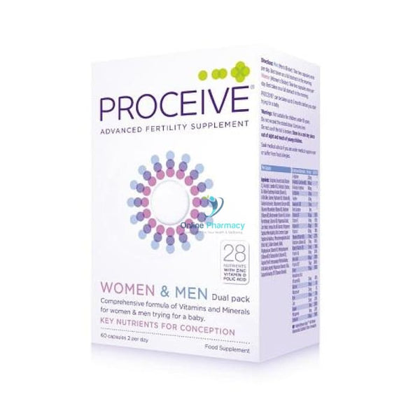 Proceive Women & Men Dual Pack Advanced Fertility Supplement - 120 Capsules - OnlinePharmacy