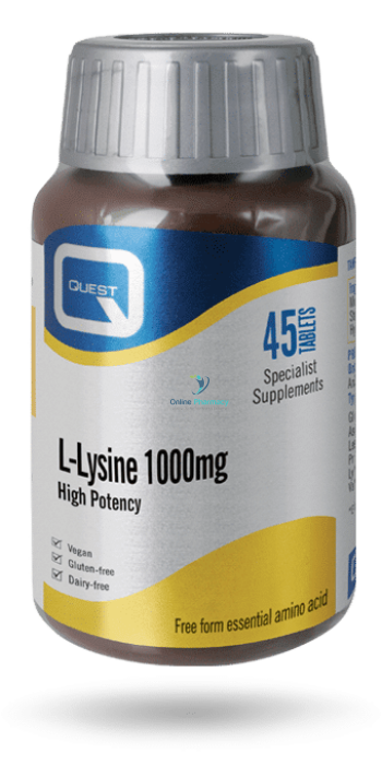 Quest L-Lysine 1000mg Tablets - Prevent Cold Sores - OnlinePharmacy