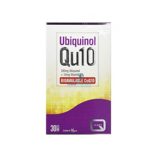 Quest Ubiquinol Qu10 100mg 10mg Vitamin B6 Bioavailable CoQ10 - 30 Pack - OnlinePharmacy