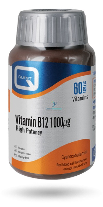 Quest Vitamin B12 1000mcg - 60/90 Tabs - OnlinePharmacy