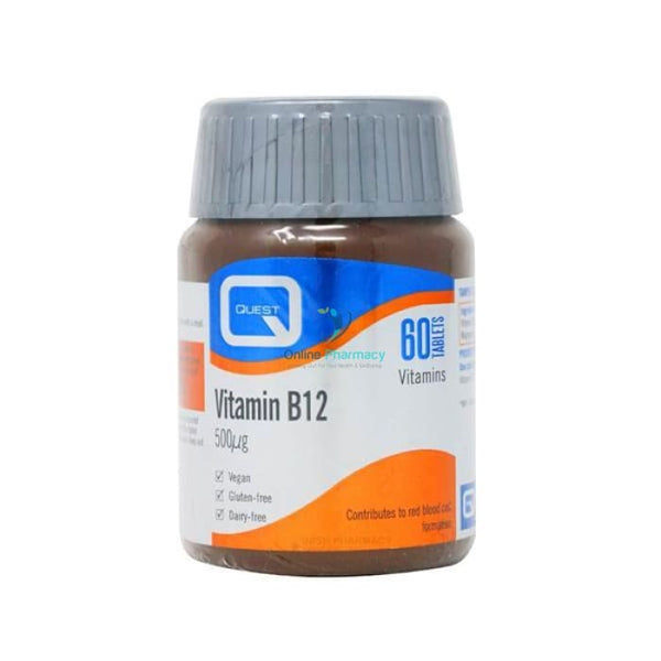 Quest Vitamin B12 500mcg - 60/90 Tabs - OnlinePharmacy