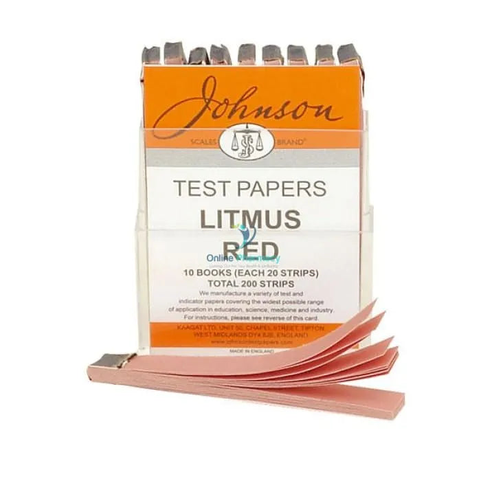 Red Litmus Paper Strips - 10 Books (200 Total)